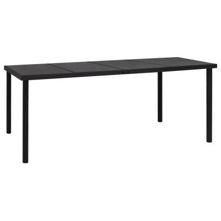 vidaXL Gartentisch 190x90x74 cm Schwarz Stahl