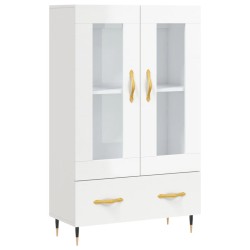 vidaXL Highboard Hochglanz-Weiß 69,5x31x115 cm Holzwerkstoff