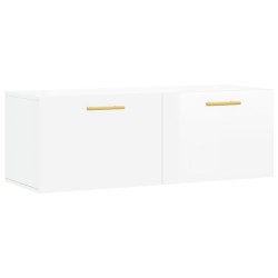 vidaXL Wandschrank Hochglanz-Weiß 100x36,5x35 cm Holzwerkstoff