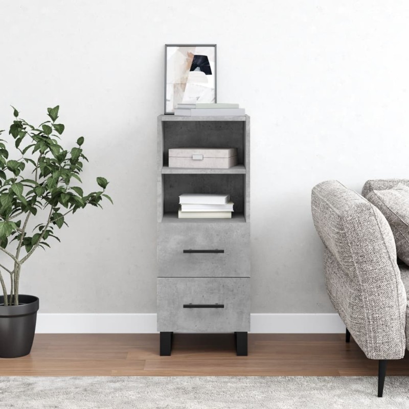 vidaXL Sideboard Betongrau 34,5x34x90 cm Holzwerkstoff vidaXL Sideboard Betongrau 34,5x34x90 cm Holzwerkstoff