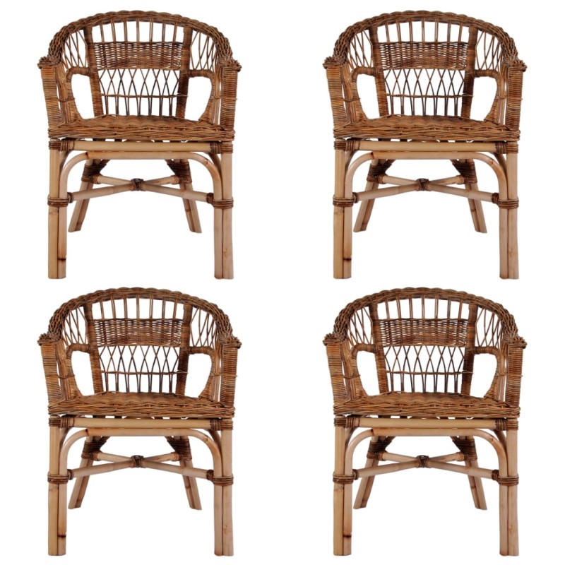 vidaXL Gartenstühle 4 Stk. Natürliches Rattan Braun vidaXL Gartenstühle 4 Stk. Natürliches Rattan Braun