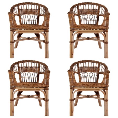 vidaXL Gartenstühle 4 Stk. Natürliches Rattan Braun