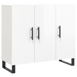 vidaXL Sideboard Hochglanz-Weiß 90x34x80 cm Holzwerkstoff