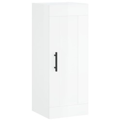 vidaXL Wandschrank Hochglanz-Weiß 34,5x34x90 cm Holzwerkstoff