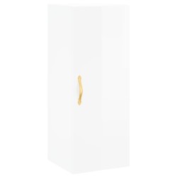 vidaXL Wandschrank Hochglanz-Weiß 34,5x34x90 cm