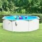 vidaXL Pool mit Stahlwand Rund 460x120 cm Weiß vidaXL Pool mit Stahlwand Rund 460x120 cm Weiß