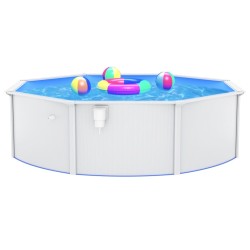 vidaXL Pool mit Stahlwand Rund 460x120 cm Weiß