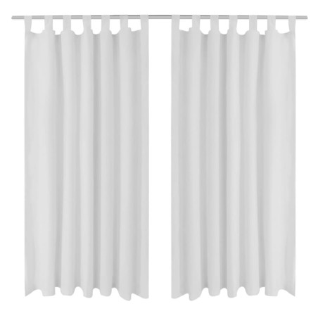 Vorhänge Gardinen aus Satin 2-teilig 140 x 245 cm Weiß