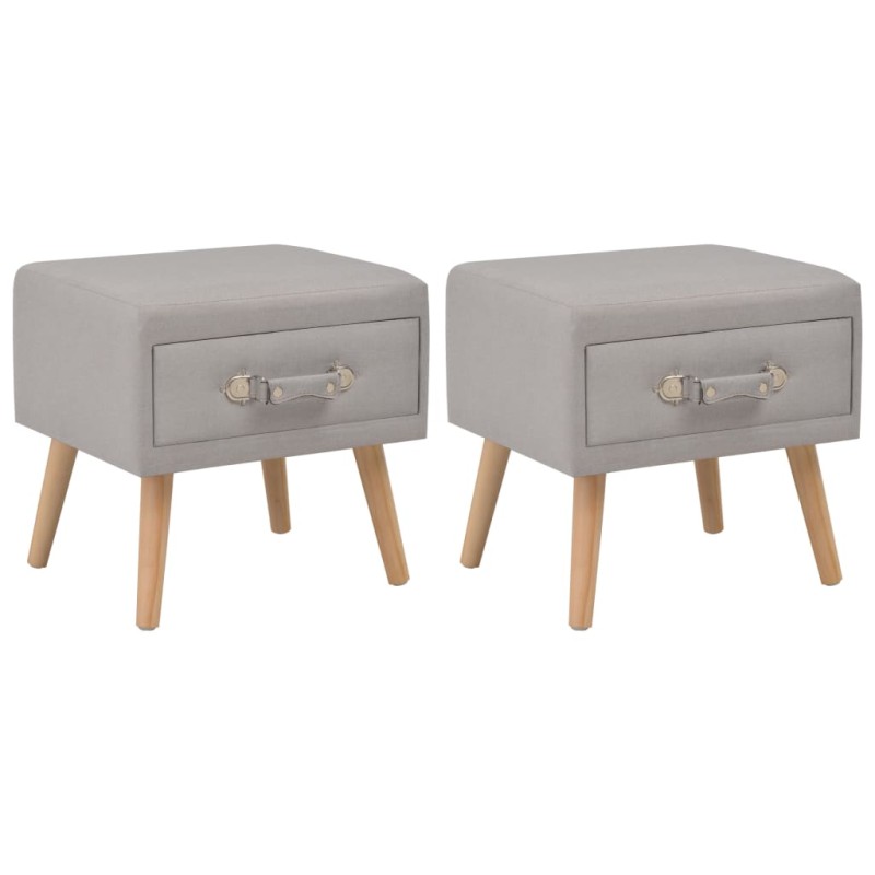 vidaXL Nachttische 2 Stk. Grau 40 x 35 x 40 cm Stoff vidaXL Nachttische 2 Stk. Grau 40 x 35 x 40 cm Stoff