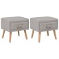 vidaXL Nachttische 2 Stk. Grau 40 x 35 x 40 cm Stoff vidaXL Nachttische 2 Stk. Grau 40 x 35 x 40 cm Stoff