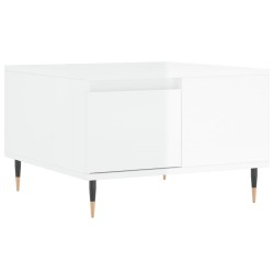 vidaXL Couchtisch Hochglanz-Weiß 55x55x36,5 cm Holzwerkstoff
