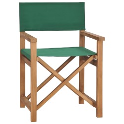 vidaXL Regiestühle 2 Stk. Klappbar Grün Massivholz Teak