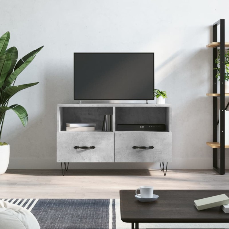 vidaXL TV-Schrank Betongrau 80x36x50 cm Holzwerkstoff vidaXL TV-Schrank Betongrau 80x36x50 cm Holzwerkstoff