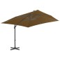 Sonnenschirm mit Schirmständer Taupe Sonnenschirm mit Schirmständer Taupe