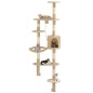 vidaXL Wandkratzbaum mit Sisal-Kratzsäulen 194 cm Beige vidaXL Wandkratzbaum mit Sisal-Kratzsäulen 194 cm Beige