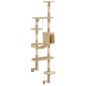 vidaXL Wandkratzbaum mit Sisal-Kratzsäulen 194 cm Beige vidaXL Wandkratzbaum mit Sisal-Kratzsäulen 194 cm Beige