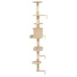 vidaXL Wandkratzbaum mit Sisal-Kratzsäulen 194 cm Beige vidaXL Wandkratzbaum mit Sisal-Kratzsäulen 194 cm Beige