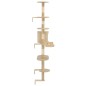 vidaXL Wandkratzbaum mit Sisal-Kratzsäulen 194 cm Beige vidaXL Wandkratzbaum mit Sisal-Kratzsäulen 194 cm Beige