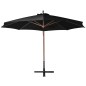 vidaXL Ampelschirm mit Mast Schwarz 3,5x2,9 m Massivholz Tanne vidaXL Ampelschirm mit Mast Schwarz 3,5x2,9 m Massivholz Tanne