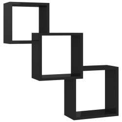 vidaXL Cube Wandregale Hochglanz-Schwarz 68x15x68 cm Holzwerkstoff