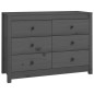 vidaXL Beistellschrank Grau 100x40x72 cm Massivholz Kiefer vidaXL Beistellschrank Grau 100x40x72 cm Massivholz Kiefer