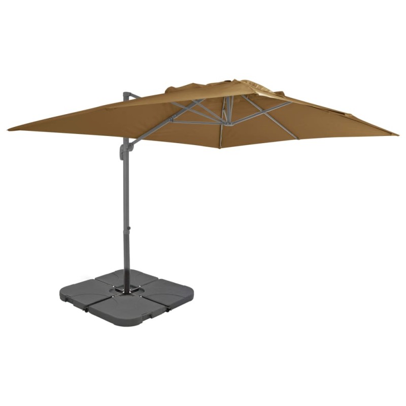 Sonnenschirm mit Schirmständer Taupe Sonnenschirm mit Schirmständer Taupe