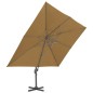 Sonnenschirm mit Schirmständer Taupe Sonnenschirm mit Schirmständer Taupe