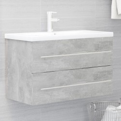 vidaXL Waschbeckenunterschrank Betongrau 80x38,5x48 cm Holzwerkstoff