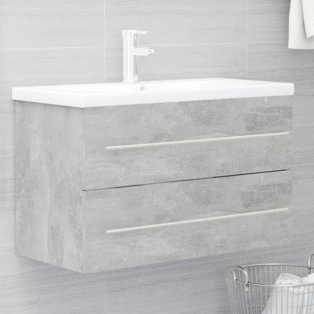 vidaXL Waschbeckenunterschrank Betongrau 80x38,5x48 cm Holzwerkstoff