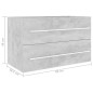 vidaXL Waschbeckenunterschrank Betongrau 80x38,5x48 cm Holzwerkstoff vidaXL Waschbeckenunterschrank Betongrau 80x38,5x48 cm Holzwerkstoff