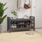 vidaXL Flurbank Grau 110x40x60 cm Massivholz Kiefer vidaXL Flurbank Grau 110x40x60 cm Massivholz Kiefer