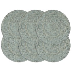 vidaXL Tischsets 6 Stk. Uni Olivgrün 38 cm Rund Jute