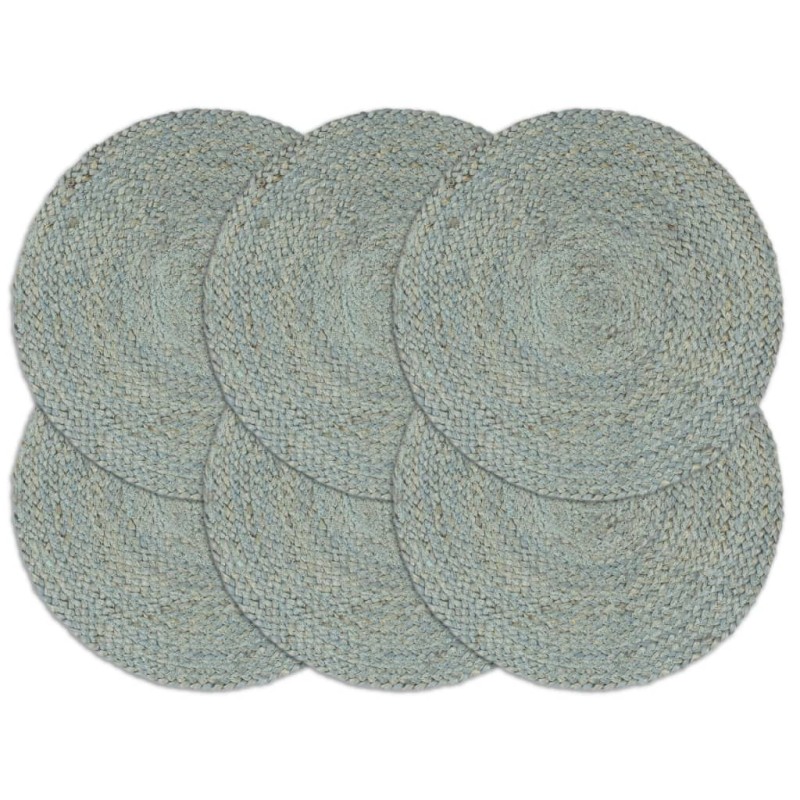 vidaXL Tischsets 6 Stk. Uni Olivgrün 38 cm Rund Jute vidaXL Tischsets 6 Stk. Uni Olivgrün 38 cm Rund Jute