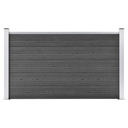 vidaXL Zaunelement WPC 180x105 cm Schwarz
