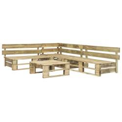 4-tlg. Garten-Sofagarnitur aus Paletten Holz