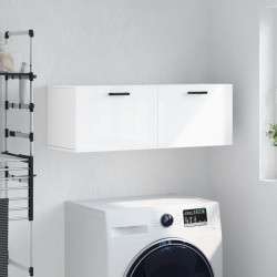 vidaXL Wandschrank Hochglanz-Weiß 100x36,5x35 cm Holzwerkstoff