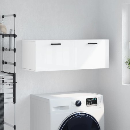 vidaXL Wandschrank Hochglanz-Weiß 100x36,5x35 cm Holzwerkstoff