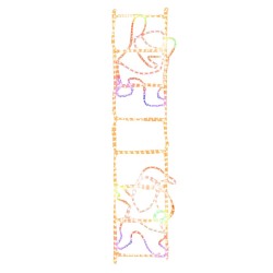 vidaXL LED-Silhouette Weihnachtsmann auf Leiter 552 LEDs 50x200 cm