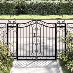 vidaXL Gartentor Schwarz 121x8x100 cm Schmiedeeisen 