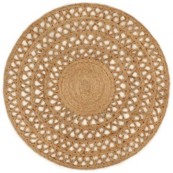 vidaXL Teppich Jute Handgeflochten 120 cm Rund
