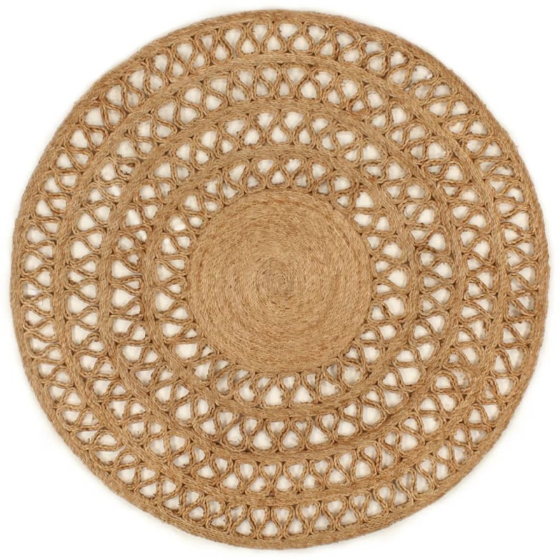 vidaXL Teppich Jute Handgeflochten 120 cm Rund vidaXL Teppich Jute Handgeflochten 120 cm Rund