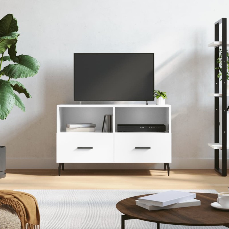 vidaXL TV-Schrank Hochglanz-Weiß 80x36x50 cm Holzwerkstoff vidaXL TV-Schrank Hochglanz-Weiß 80x36x50 cm Holzwerkstoff