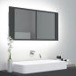 vidaXL LED-Bad-Spiegelschrank Grau 90x12x45 cm Acryl vidaXL LED-Bad-Spiegelschrank Grau 90x12x45 cm Acryl