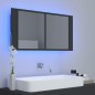 vidaXL LED-Bad-Spiegelschrank Grau 90x12x45 cm Acryl vidaXL LED-Bad-Spiegelschrank Grau 90x12x45 cm Acryl