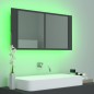 vidaXL LED-Bad-Spiegelschrank Grau 90x12x45 cm Acryl vidaXL LED-Bad-Spiegelschrank Grau 90x12x45 cm Acryl
