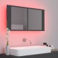 vidaXL LED-Bad-Spiegelschrank Grau 90x12x45 cm Acryl vidaXL LED-Bad-Spiegelschrank Grau 90x12x45 cm Acryl