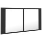 vidaXL LED-Bad-Spiegelschrank Grau 90x12x45 cm Acryl vidaXL LED-Bad-Spiegelschrank Grau 90x12x45 cm Acryl