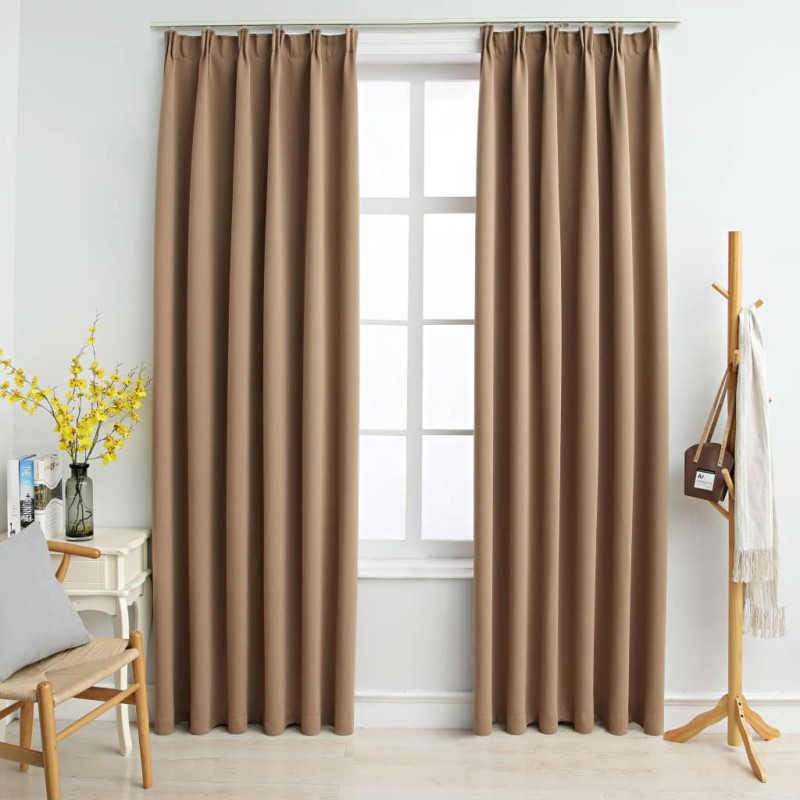 vidaXL Verdunkelungsvorhänge mit Haken 2 Stk. Taupe 140x175cm vidaXL Verdunkelungsvorhänge mit Haken 2 Stk. Taupe 140x175cm