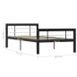 vidaXL Bettgestell Schwarz und Weiß Metall 90×200 cm vidaXL Bettgestell Schwarz und Weiß Metall 90×200 cm