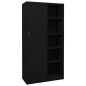 vidaXL Büroschrank mit Schiebetür Schwarz 90x40x180 cm Stahl vidaXL Büroschrank mit Schiebetür Schwarz 90x40x180 cm Stahl